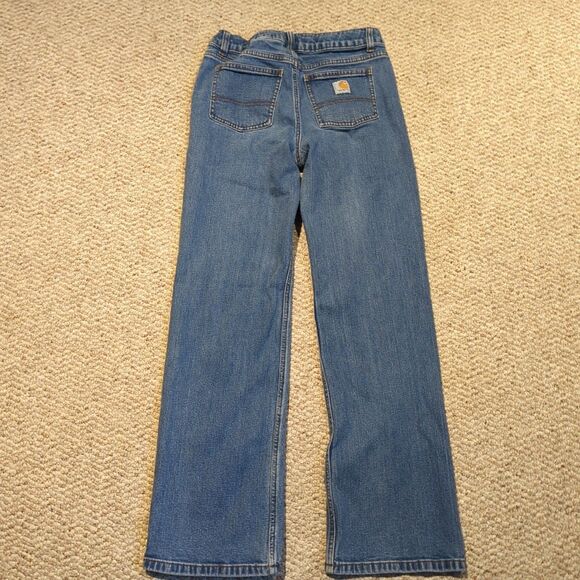 Carhartt Straight Leg Boys Kids Jeans 14 Blue Denim Adjustable Waist - Picture 4 of 7